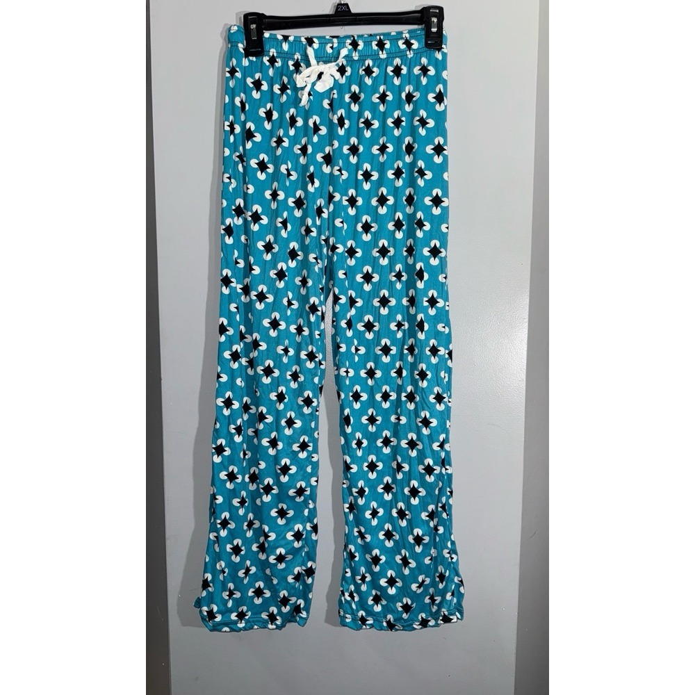 Hello Mello blue and black poppy floral lounge‎ pants M/L nwt in matching bag